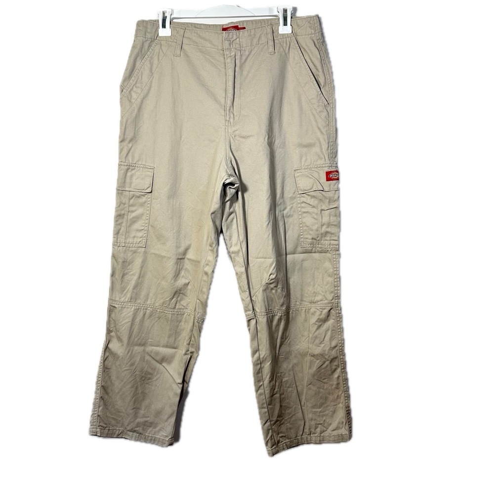Dickies Khaki Cargo Pants Size 13 High Rise Straight Beige Tan 32x27 In Utility